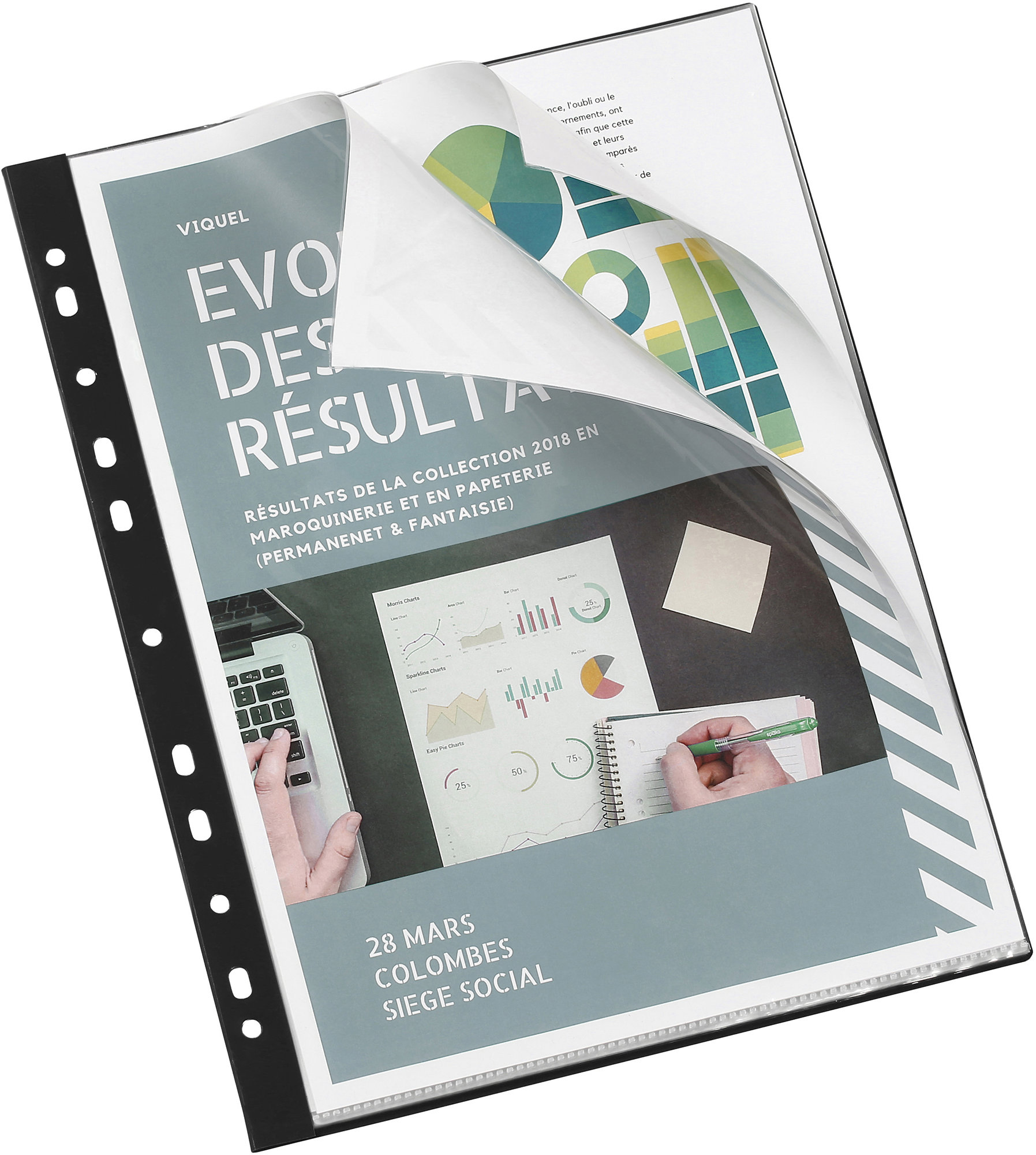 VIQUEL závesná prospektová kniha 20 vreciek, čierna