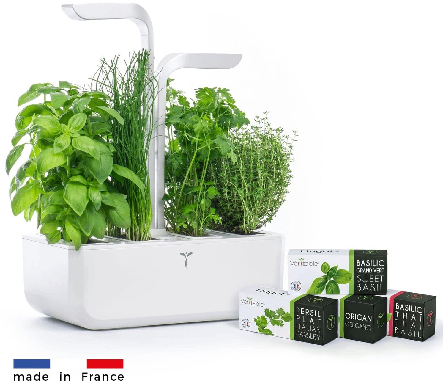 Véritable CLASSIC – Automatický kvetináč, biely + 4 bylinkové náplne