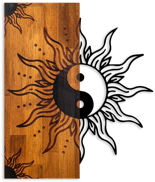 Wallity Dekorativní dřevěný doplněk na zeď Yin Yang