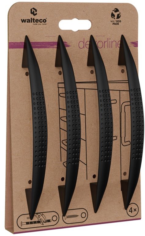 Walteco Set nábytkových úchytek Jamo rozteč 128 mm, matné černé, 4 ks