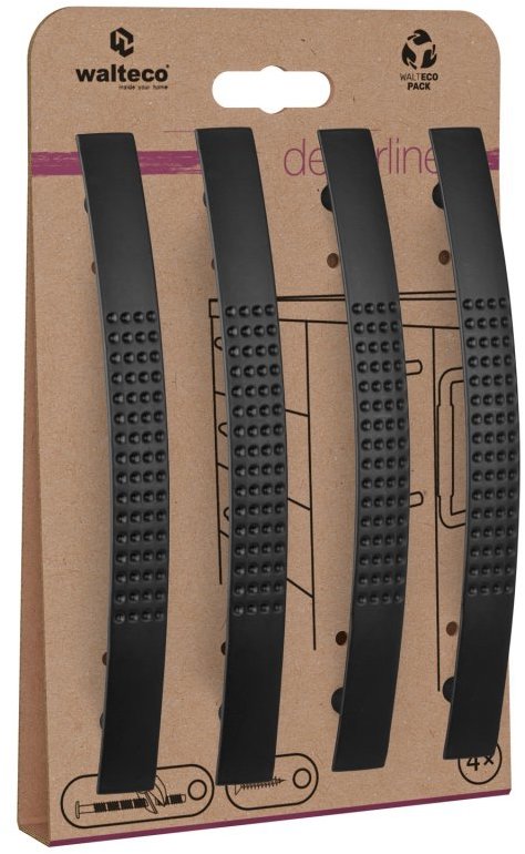 Walteco Set nábytkových úchytek Portos rozteč 128 mm, matné černé, 4 ks