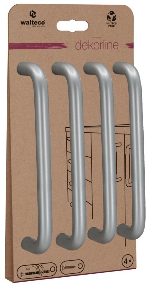 Walteco Set nábytkových úchytek Gissi rozteč 160 mm, matný chrom, 4 ks