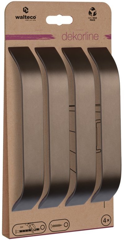 Walteco Fiesto Set nábytkových úchytek rozteč 160 mm, matná hnědá, 4 ks
