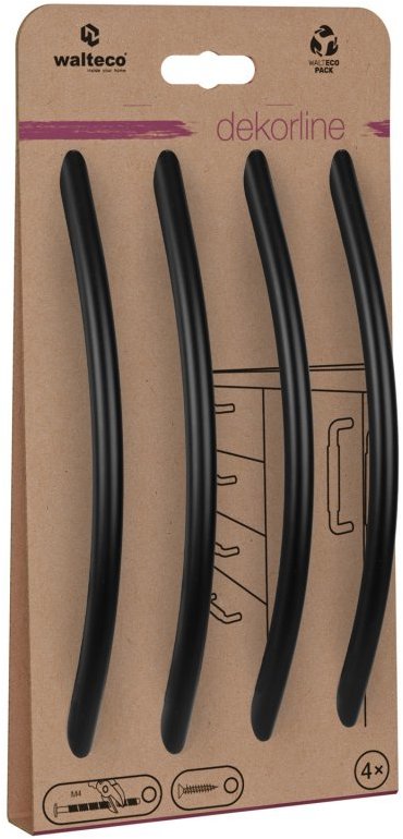 Walteco Beta Set nábytkových úchytek rozteč 160 mm, matná černá, 4 ks