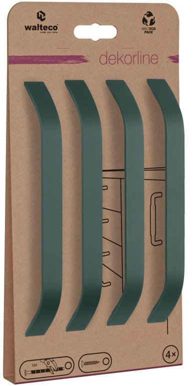 Walteco Set nábytkových úchytek Lugano rozteč 160 mm, matné zelené, 4 ks