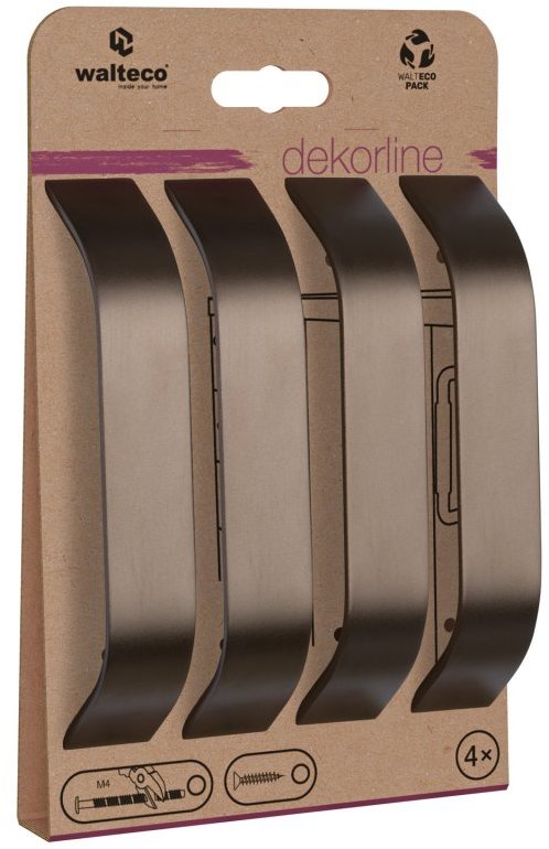 Walteco Set nábytkových úchytek Fiesto rozteč 128 mm, matné hnědé, 4 ks