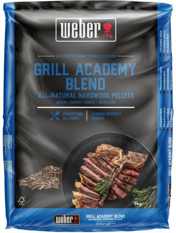 WEBER – Drevené pelety Grill Academy Blend, 8 kg