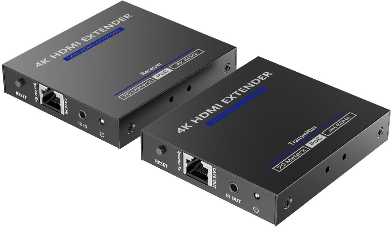 PremiumCord HDMI 2.0 extender Ultra HD 4k×2k@60Hz na 70 m cez Cat6/Cat6A/Cat7