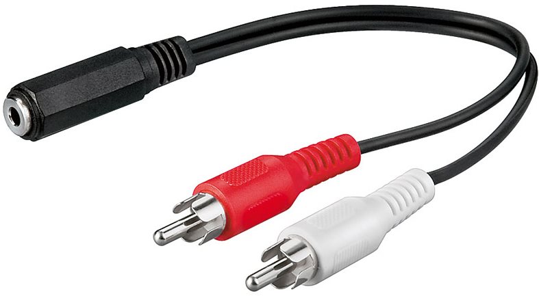 PremiumCord Kábel Jack 3,5 mm – 2× CINCH F/M 20 cm