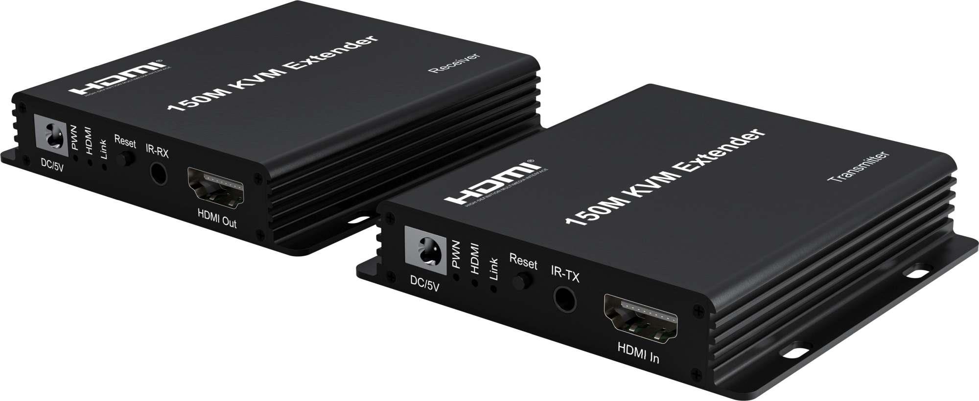 PremiumCord HDMI KVM extender na 150 m cez jeden kábel Cat5e/Cat6, FULL HD 1080p