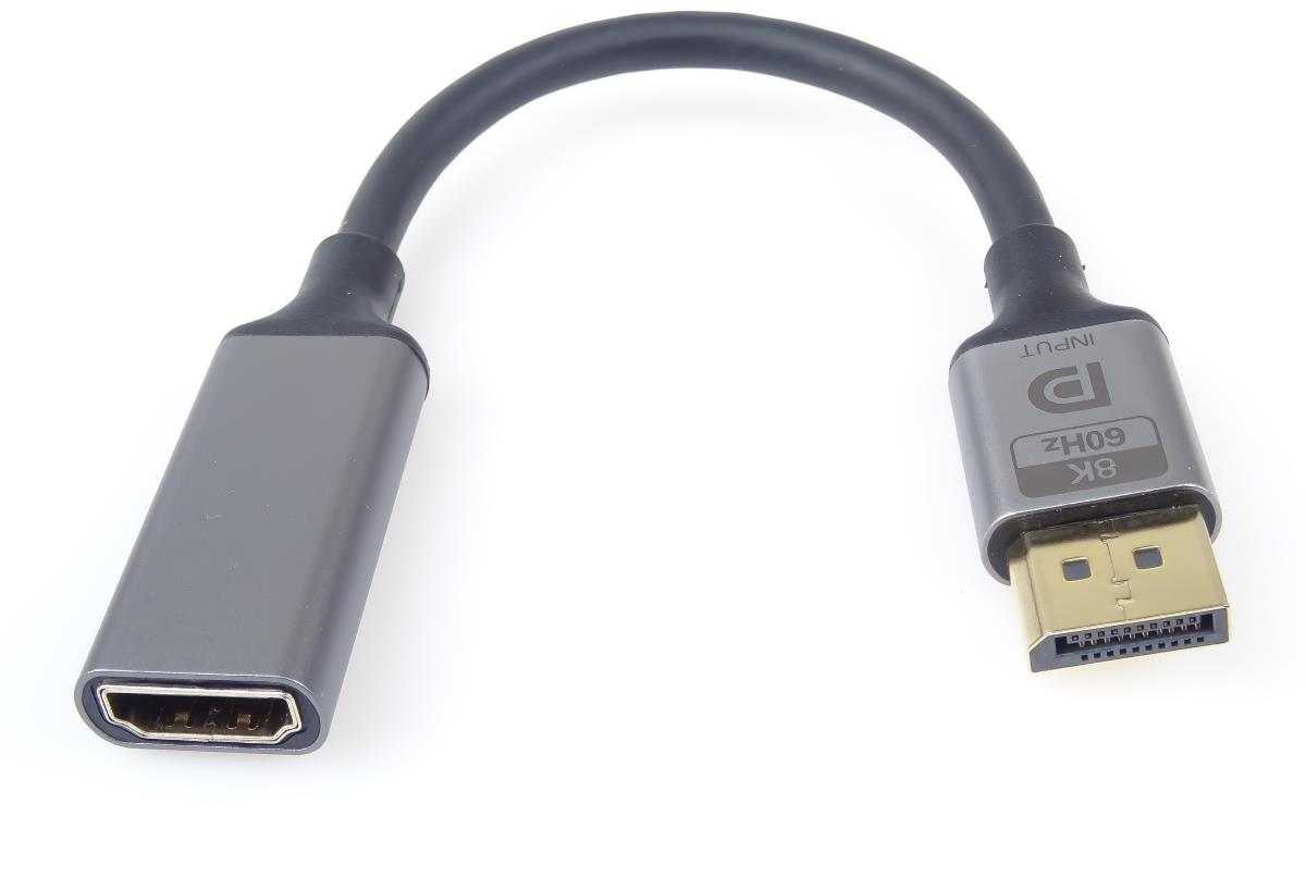 PremiumCord adaptér DisplayPort – HDMI, 8K@60Hz, 4K@144Hz Male/Female, 20 cm
