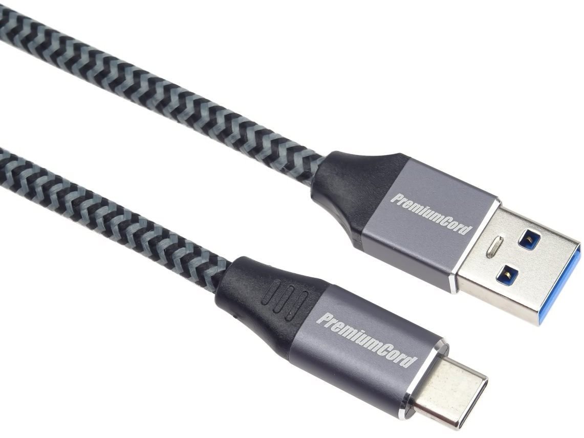 PremiumCord kábel USB-C – USB 3.0 A (USB 3.2 generation 1, 3 A, 5 Gbit/s) 0,5 m