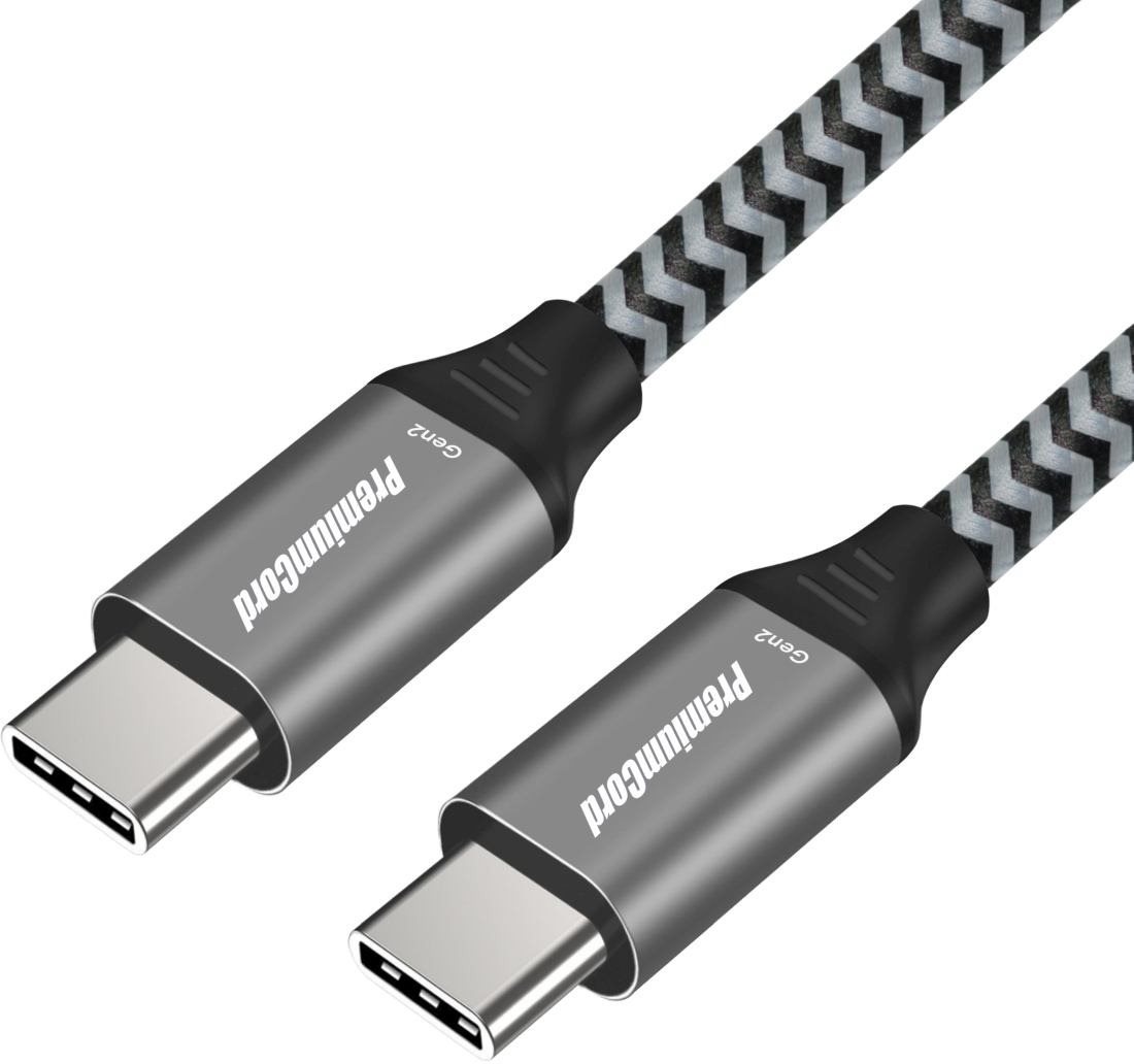 PremiumCord USB-C kábel ( USB 3.2 GEN 2, 3A, 60 W, 20 Gbit/s) bavlnený úplet 1,5 m