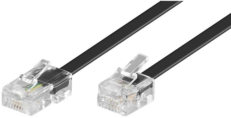 PremiumCord telefónny rovný 8P4C (RJ-45) plug – 6P4C (RJ-11) plug 3 m – čierny