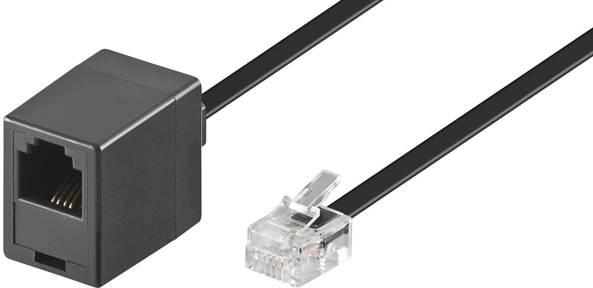 PremiumCord 6P4C (RJ-11) Plug 6P4C (RJ-11) Jack 6 m – čierny