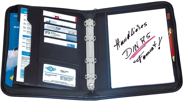 WEDO spisové A5, syntetická koža, so zipsom, čierne