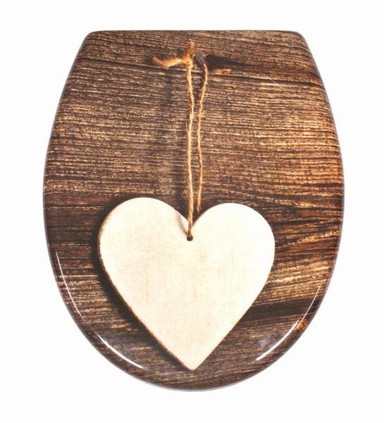WC sedadlo SCHÜTTE WOOD HEART | Duraplast, Soft Close