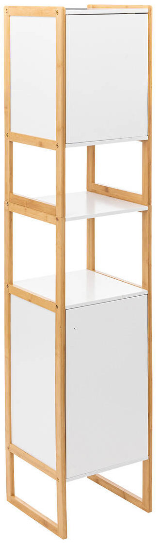 5five Simply Smart Natureo Vysoký koupelnový regál 33 × 33 × 170 cm bílý