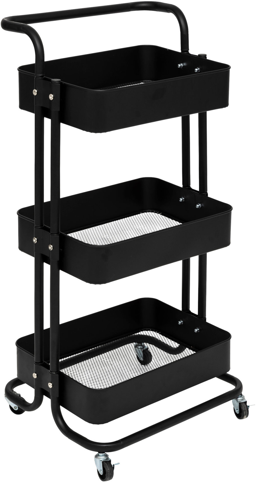 5five Simply Smart Black Edition Kuchynský vozík, 3 úrovne, 45 × 36,5 × 86 cm