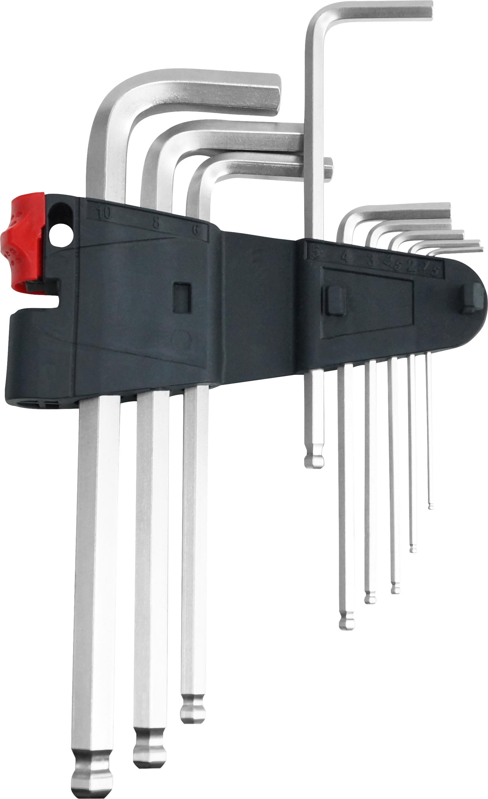 WERKZEYT Súprava imbus kľúčov s guľatou hlavou, 1,5 – 10 mm, 9 ks