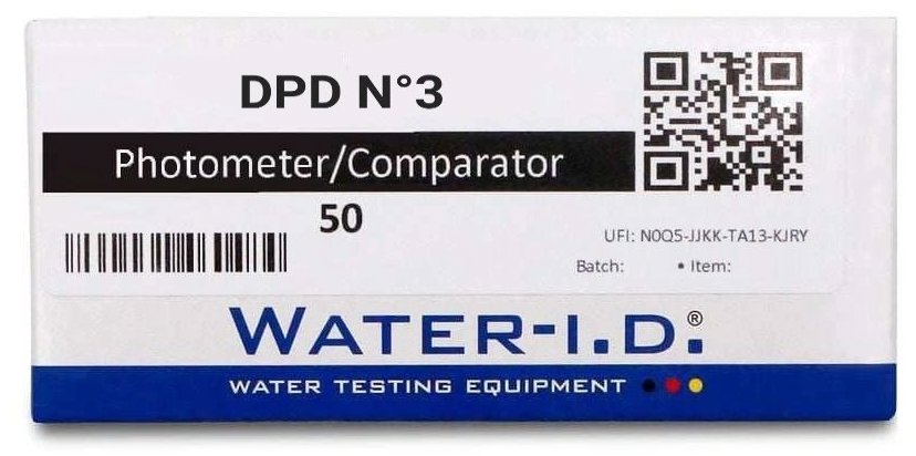 WATER I. D. „DPD N° 3“ Reagencie na meranie celkového chlóru, ozónu a chlóramínu, 50 tabliet