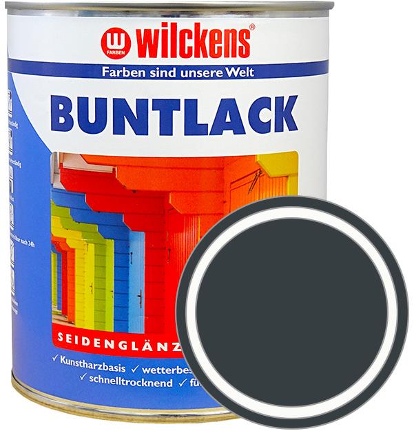 Wilckens Nemecká syntetická vrchná farba pololesk Buntlack Seidenglaenzend sivá