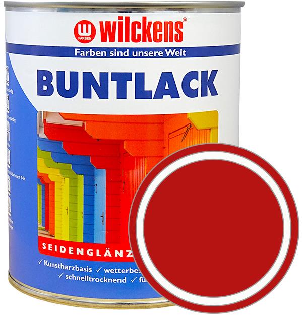 Wilckens Nemecká syntetická vrchná farba pololesk Buntlack Seidenglaenzend červená