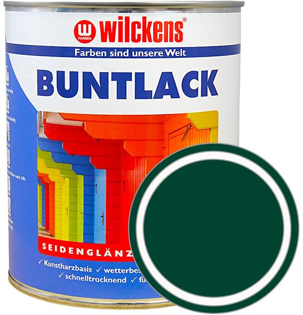 Wilckens Nemecká syntetická vrchná farba pololesk Buntlack Seidenglaenzend tmavo zelená