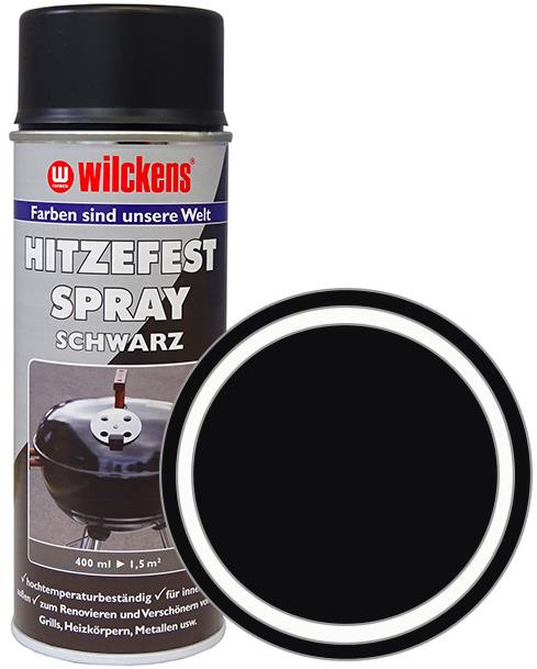 Wilckens Tepelne odolná farba v spreji matná Hitzefest Spray 400 ml čierna