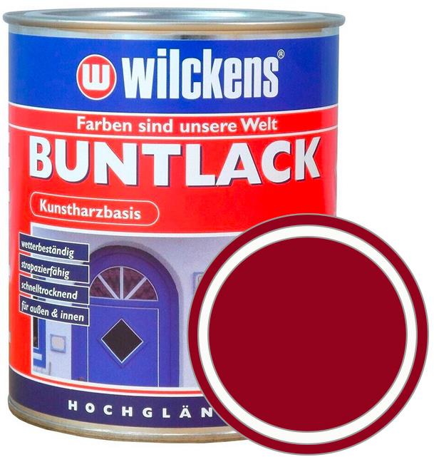 Wilckens Syntetická vrchná farba vysoký lesk Buntlack Hochglaezend, 0,75 l, tmavo červená
