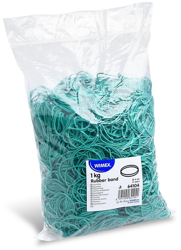Wimex gumičky šírka 1 mm, priemer 4 cm, zelené – 1 kg
