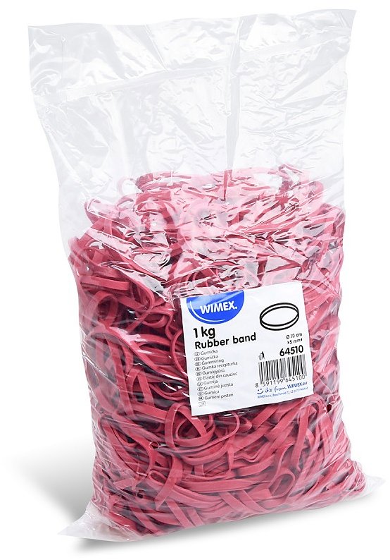 Wimex gumičky šírka 5 mm, priemer 10 cm, červené – 1 kg
