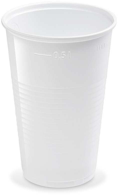 Wimex plastový téglik 0,5 l, priemer 95 mm, biely – 50 ks