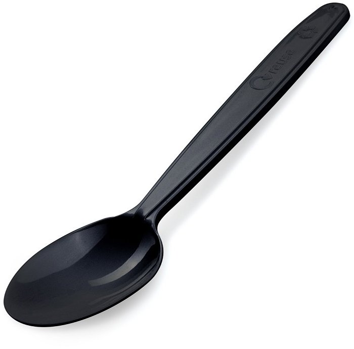 Wimex Plastová lžíce 18,5 cm, znovupoužitelná, černá - 50 ks