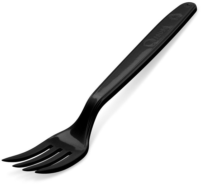 Wimex Plastová vidlička 18,5 cm, znovupoužitelná, černá - 50 ks