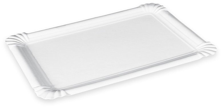 Wimex papierová tácka `4`, 13 × 20 cm, biela – 100 ks