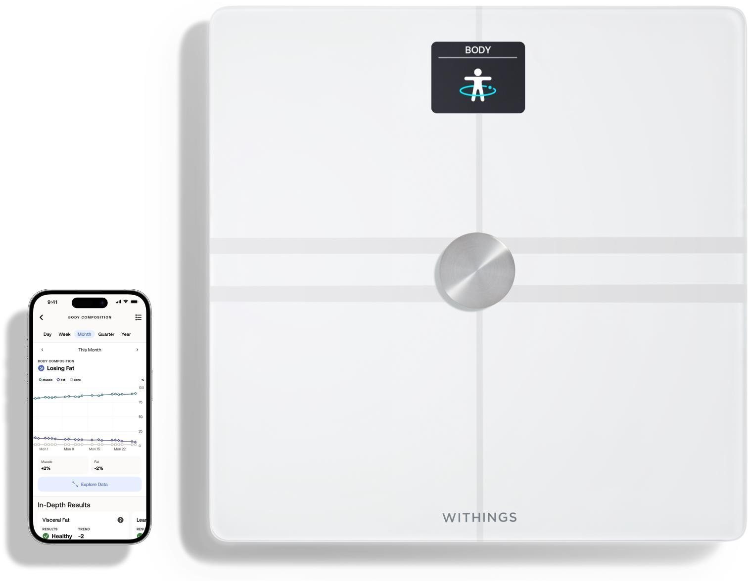 Withings Body Comp Complete Body Analysis Wi-Fi Scale – White