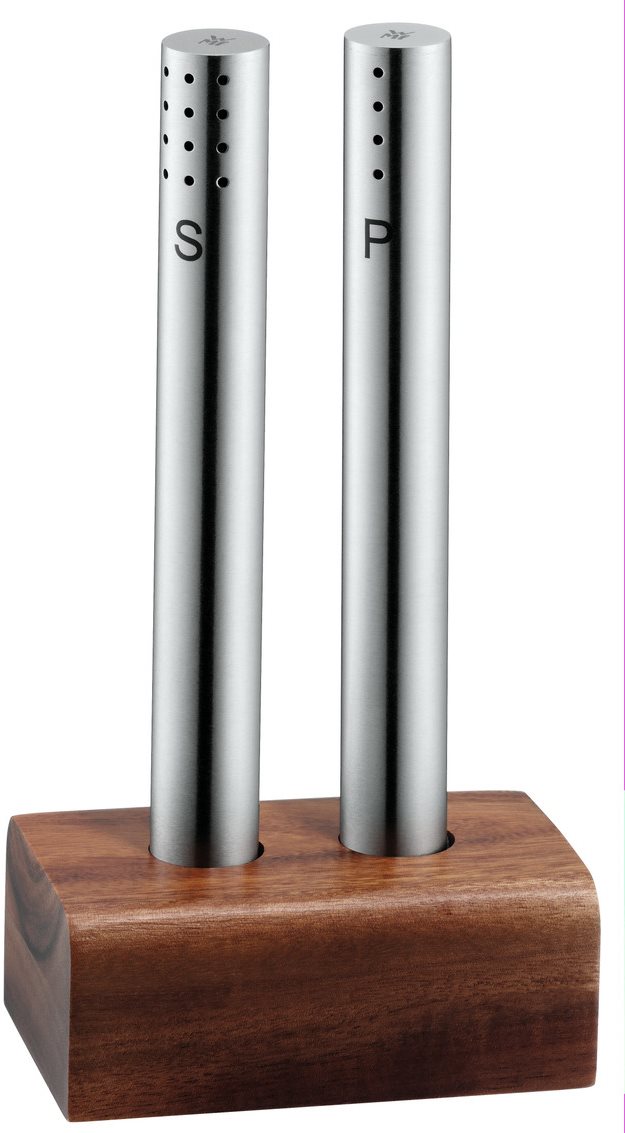 WMF 634546040 Soľnička a korenička na agátovom podstavci