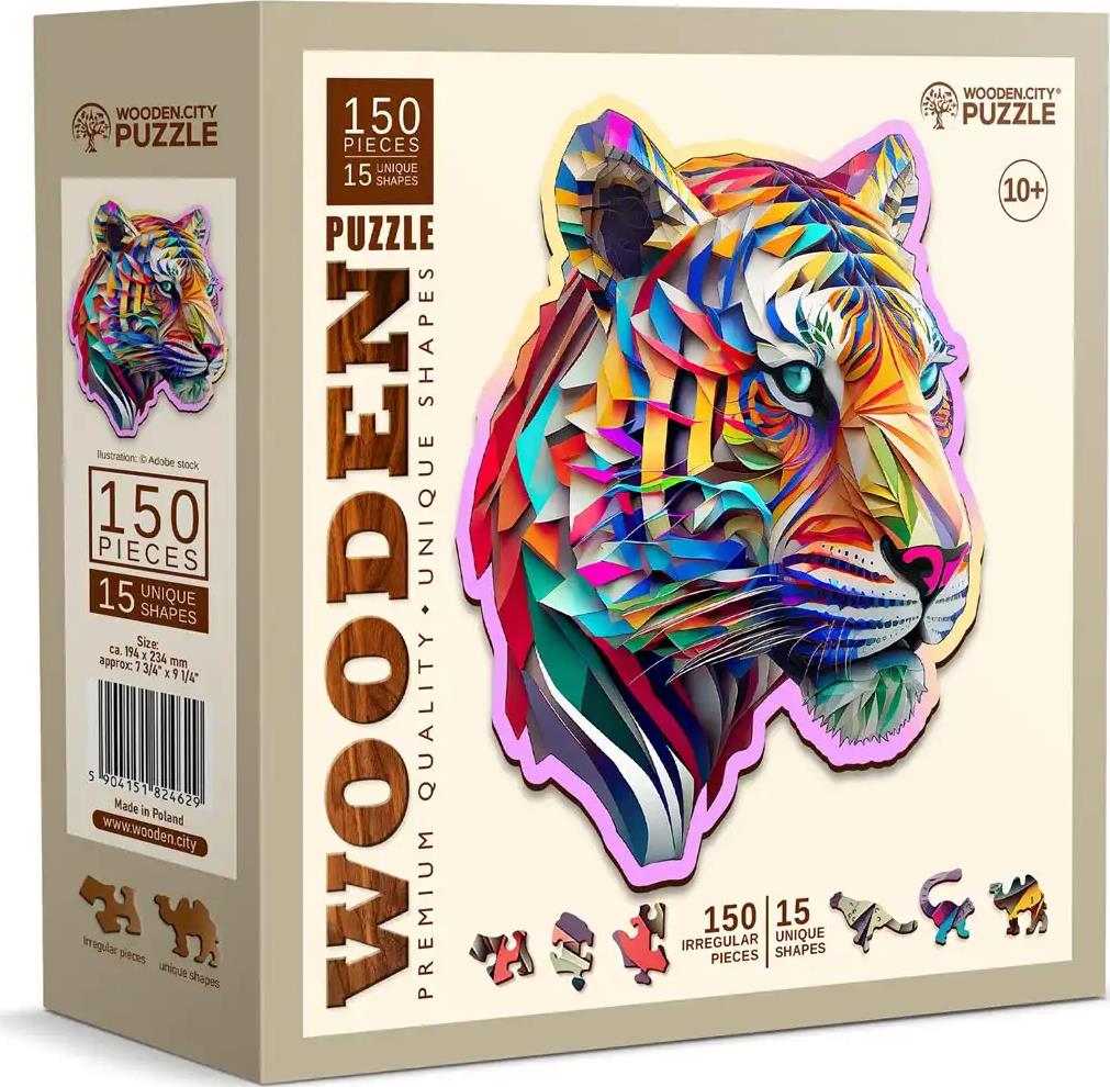WOODEN CITY Drevené puzzle Farebný tiger 150 dielikov