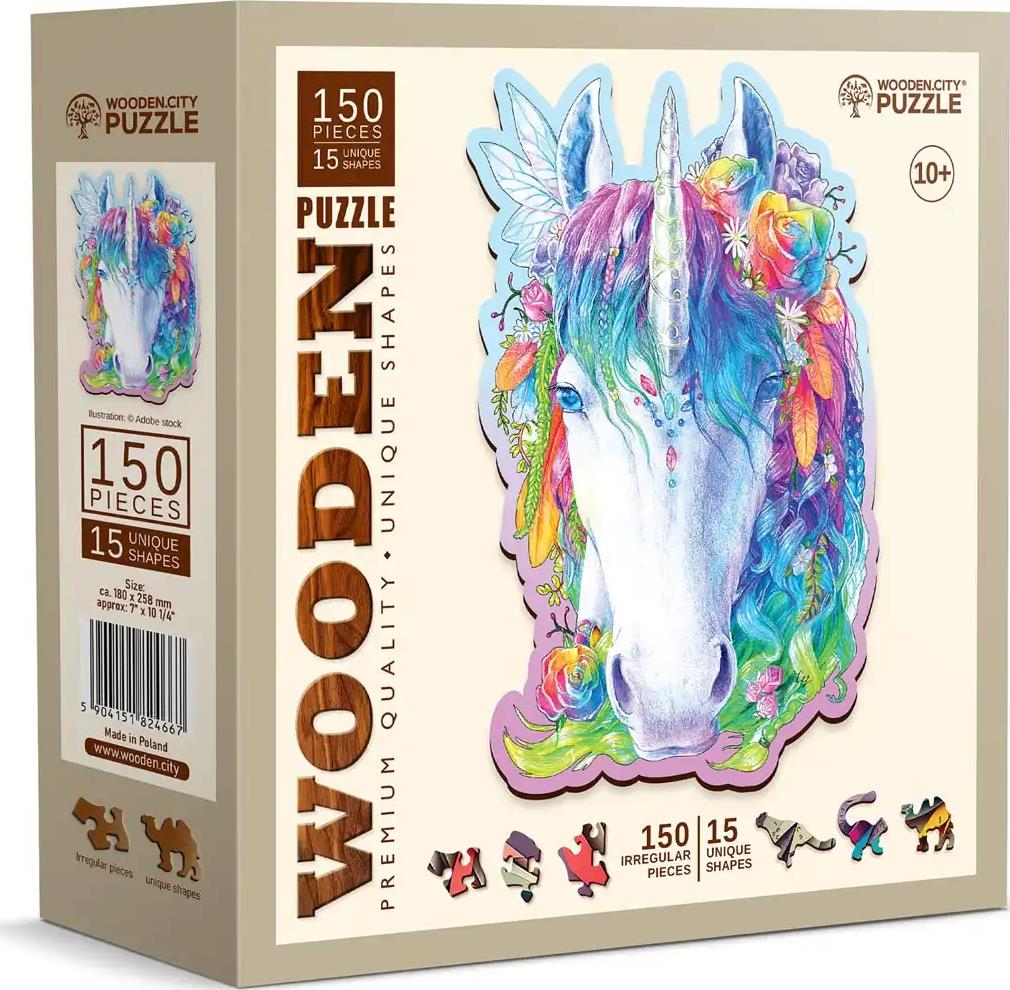 WOODEN CITY Drevené puzzle Štýlový jednorožec 150 dielikov