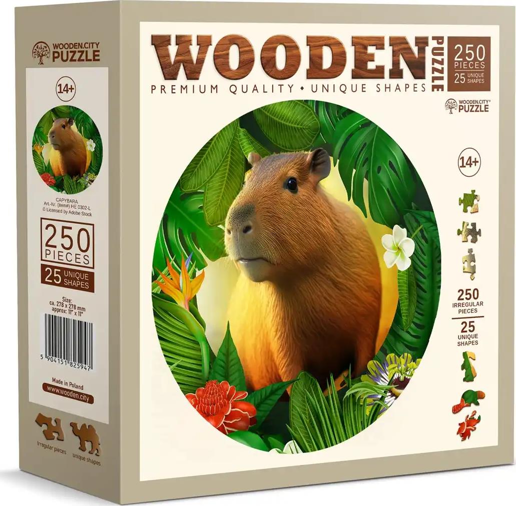 WOODEN CITY Drevené puzzle Kapybara 250 dielikov
