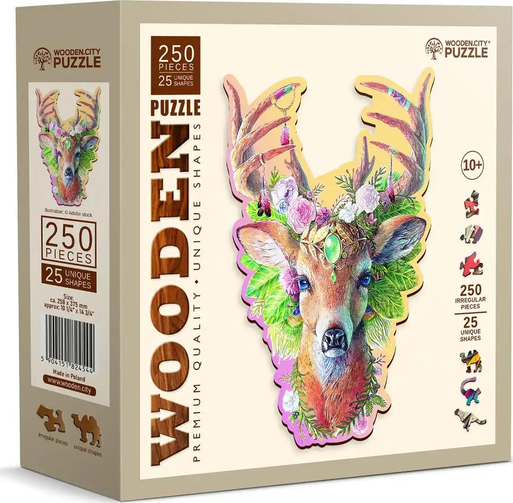 WOODEN CITY Drevené puzzle Módny jeleň 250 dielikov