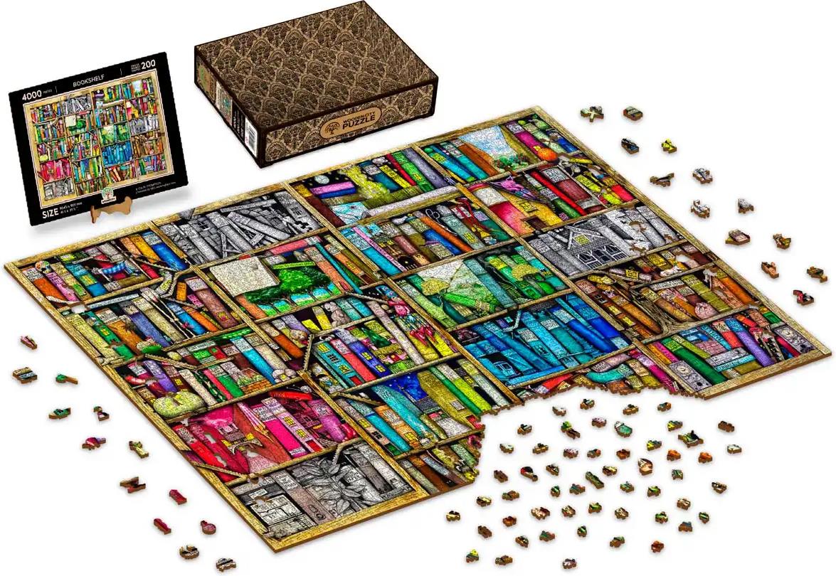 WOODEN CITY Drevené puzzle Knižnica 4000 dielikov