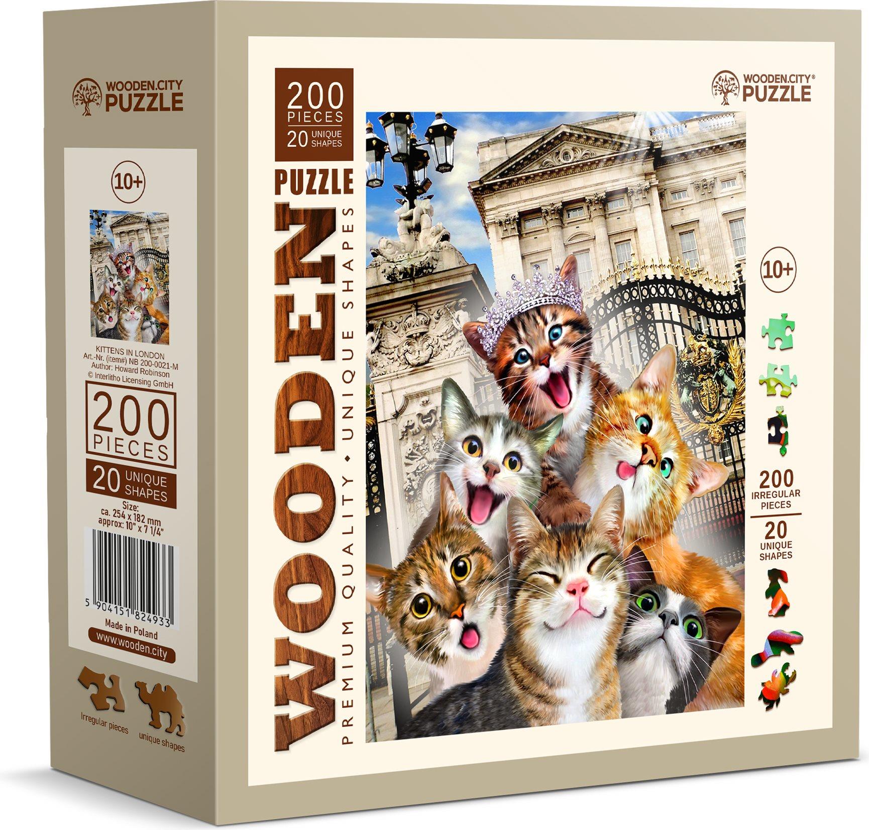 WOODEN CITY Drevené puzzle Mačiatka v Londýne 200 dielikov