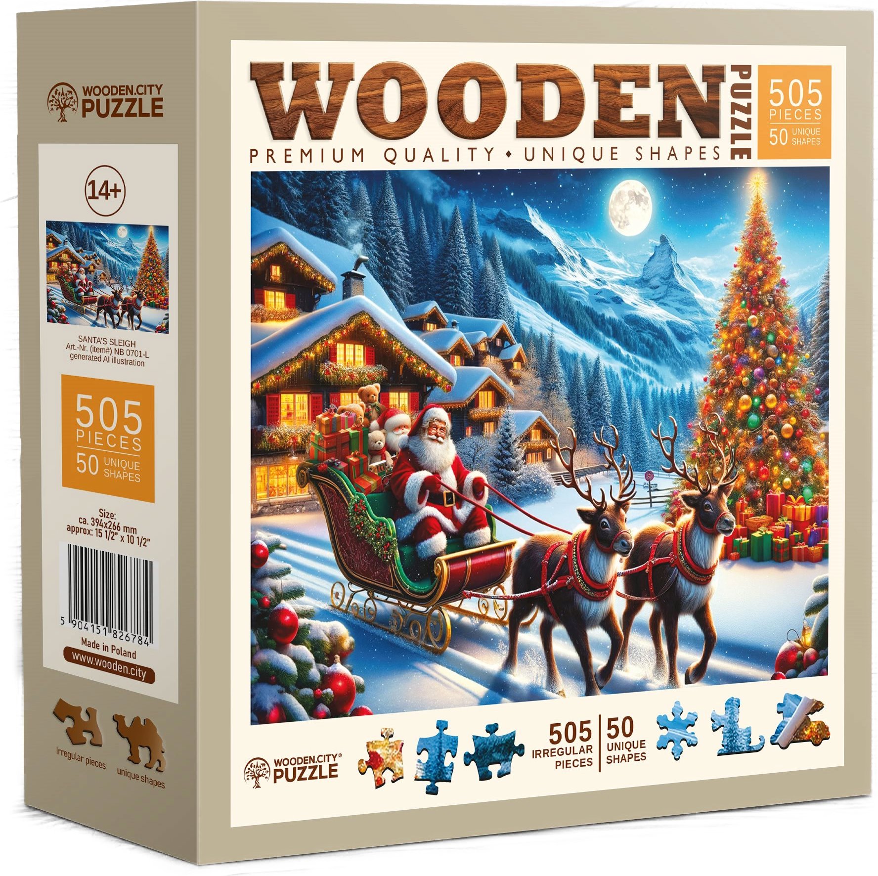 WOODEN CITY Drevené puzzle Santove sane 505 dielikov