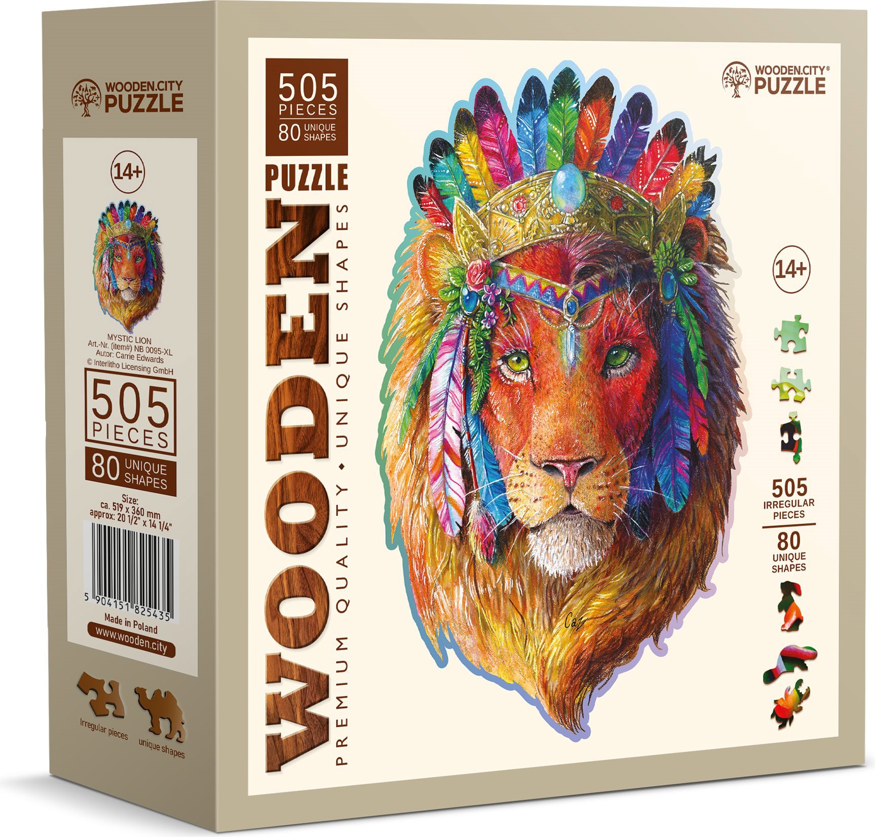 WOODEN CITY Drevené puzzle Mystický lev 505 dielikov