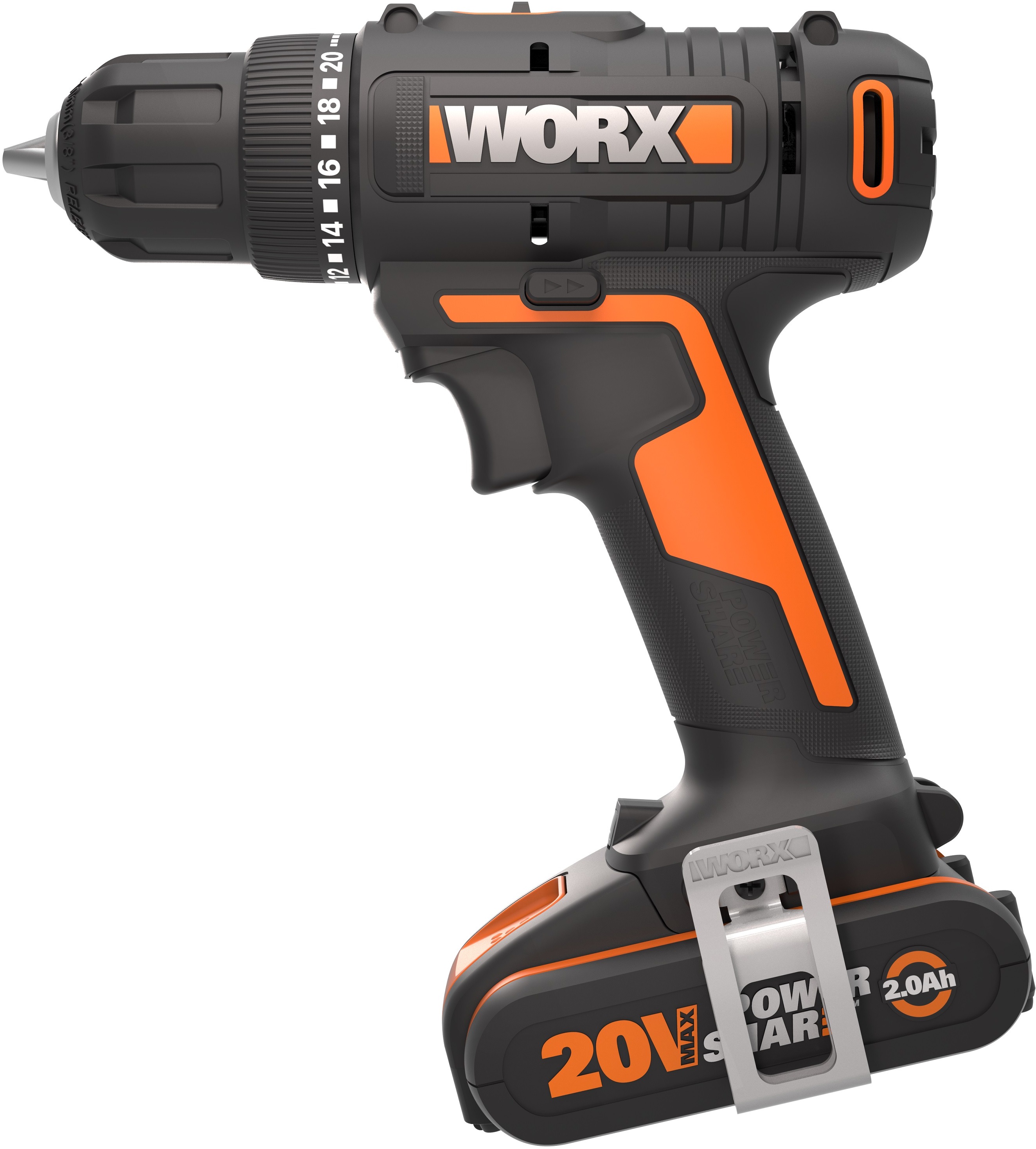 WORX Vŕtačka AKU 20V 30 Nm WX100 (1× 2 Ah)