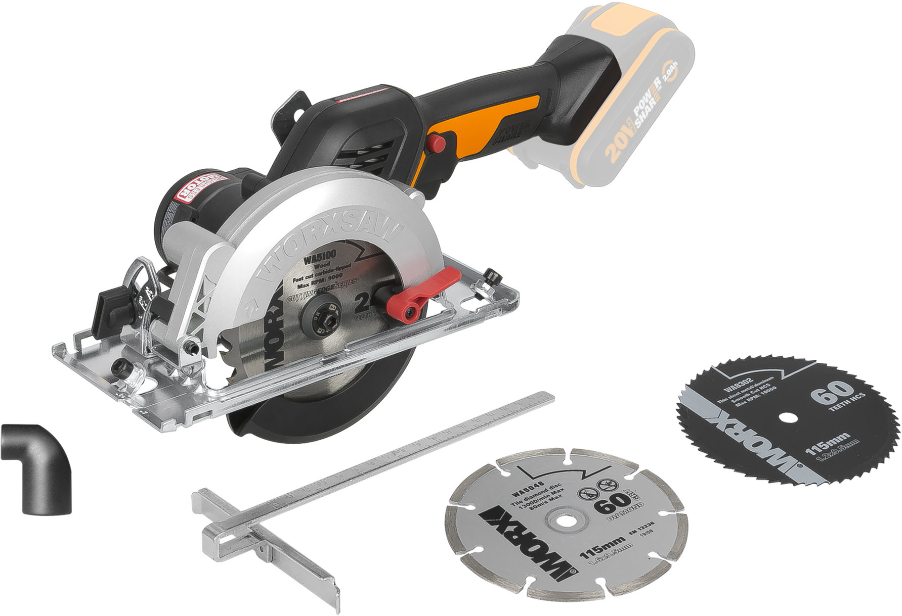 WORX Okružná píla AKU WX531.9 (bez AKU)