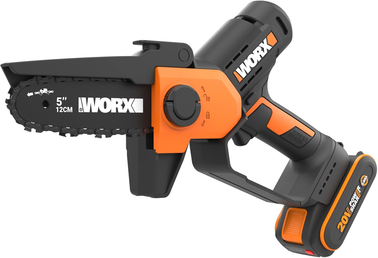 WORX Reťazová píla jednoručná AKU 20V WG326E (1 × 2,0 Ah AKU)