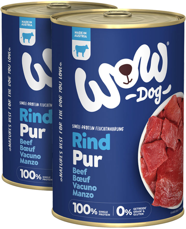 WOW konzerva PUR Hovězí monoprotein 2 × 400 g